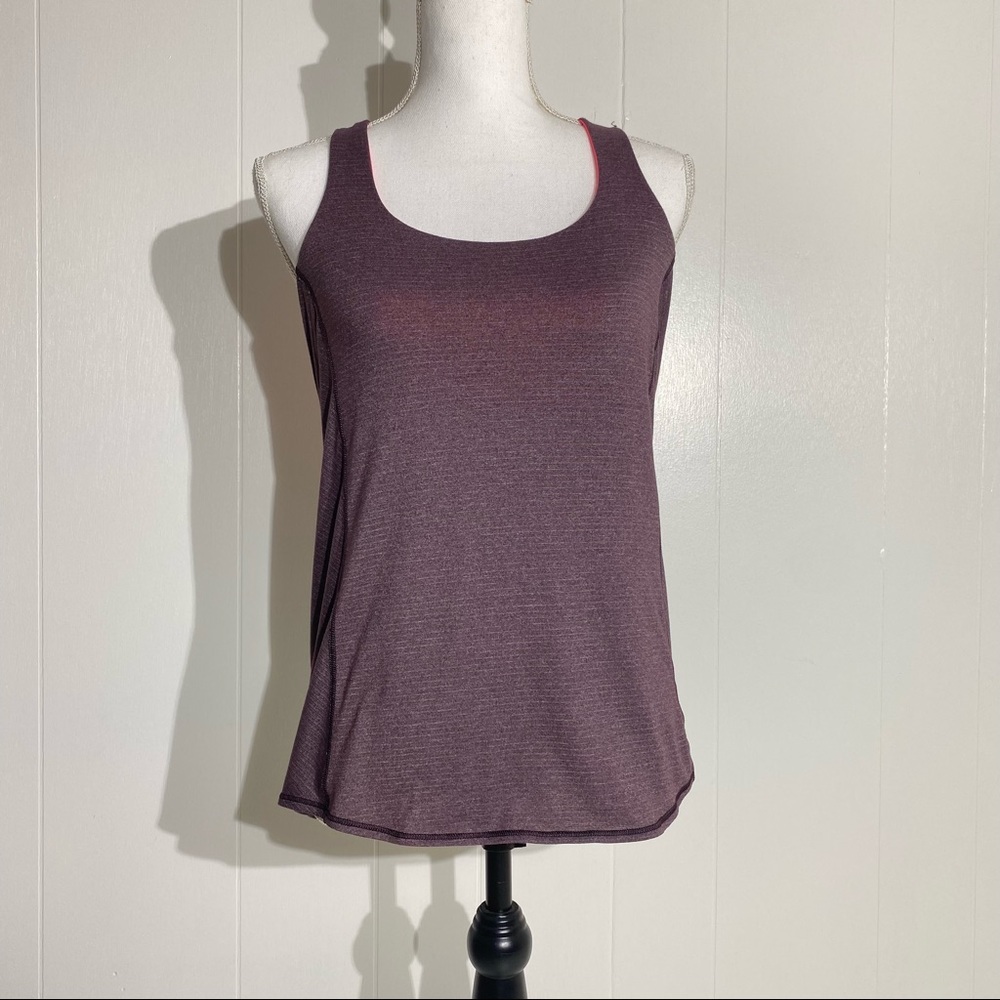 LULULEMON Wild Tank  Black Cherry Electric Coral Size 6 - Picture 5 of 10